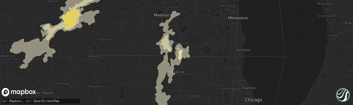 Hail map in Beloit, WI on June 21, 2013