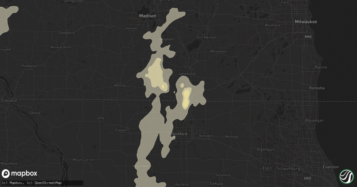 Hail map in Beloit, WI on June 21, 2013