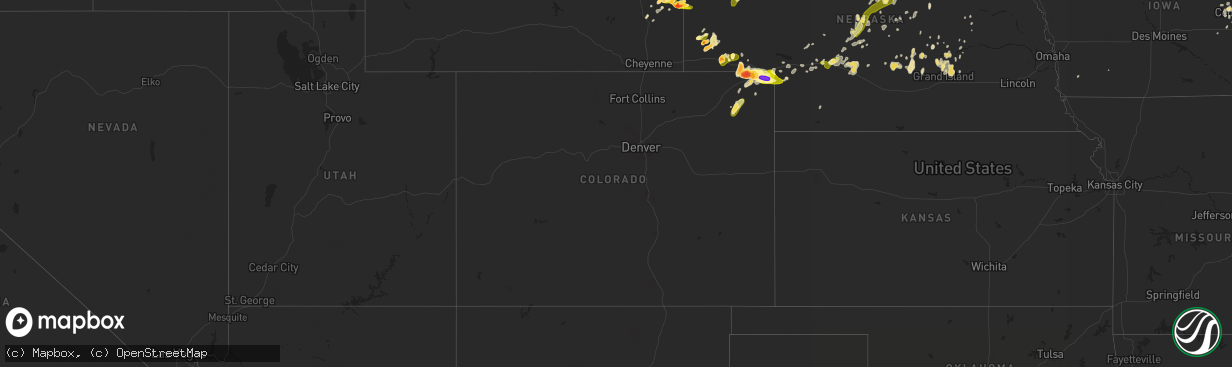 Hail map in Colorado on June 21, 2013