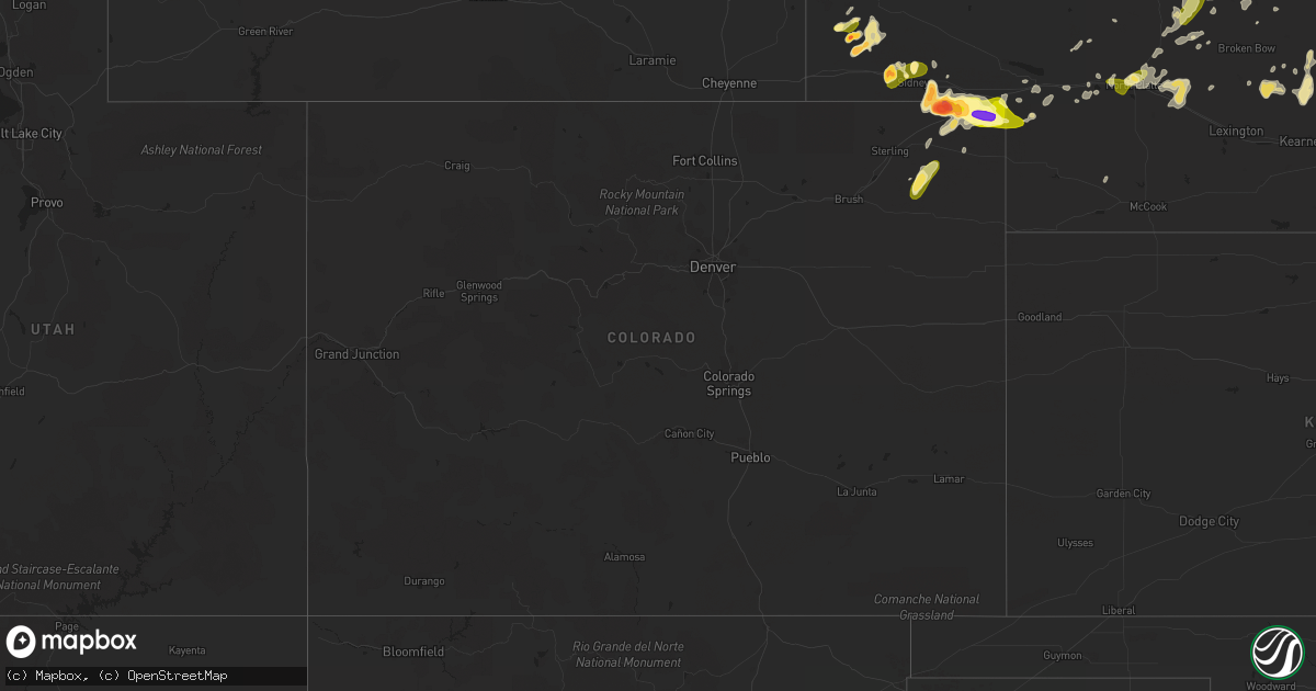 Hail map in Colorado on June 21, 2013