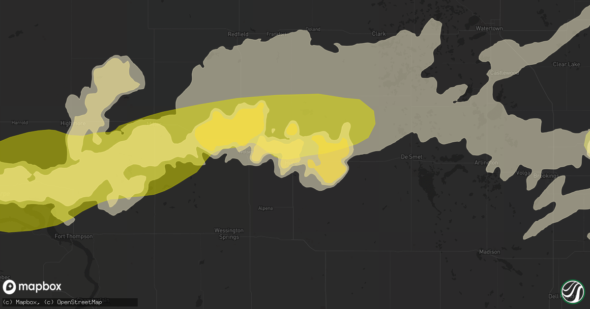 Hail map in Huron, SD on June 21, 2013