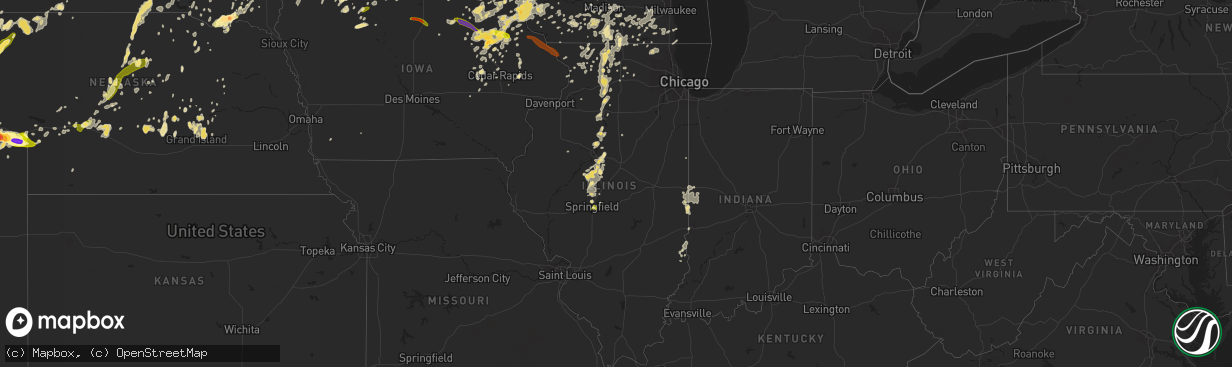 Hail map in Illinois on June 21, 2013