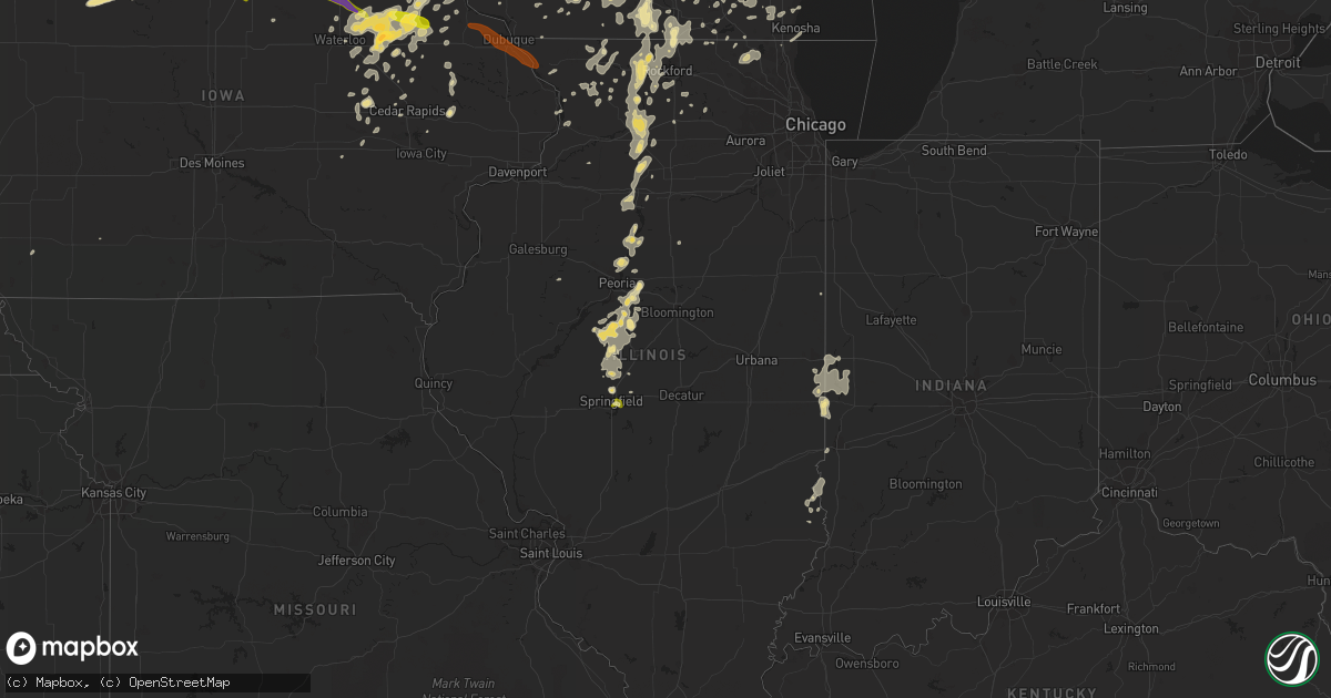 Hail map in Illinois on June 21, 2013