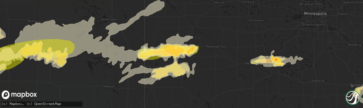 Hail map in Marshall, MN on June 21, 2013