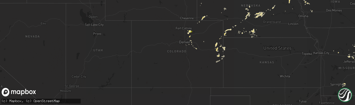 Hail map in Colorado on June 21, 2014