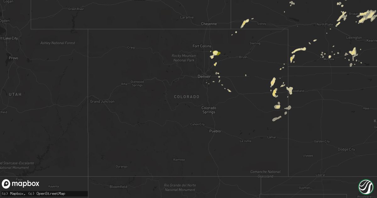 Hail map in Colorado on June 21, 2014