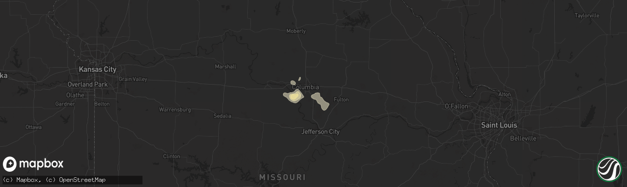 Hail map in Columbia, MO on June 21, 2014