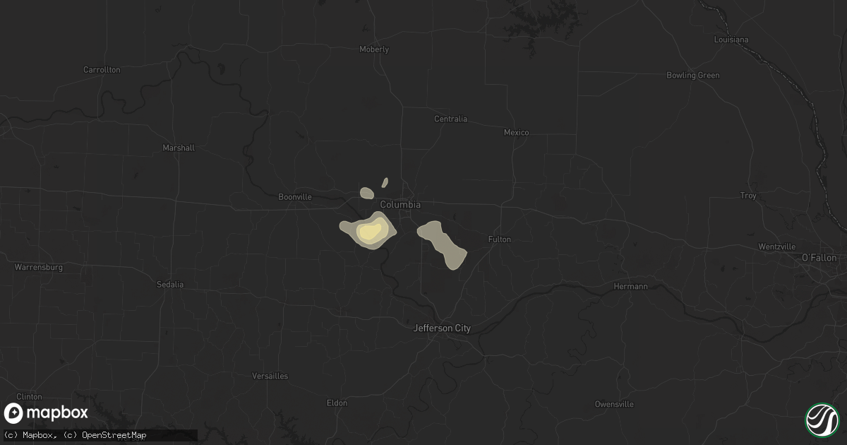 Hail map in Columbia, MO on June 21, 2014