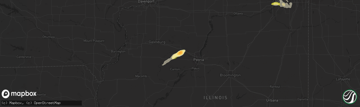 Hail map in Elmwood, IL on June 21, 2014