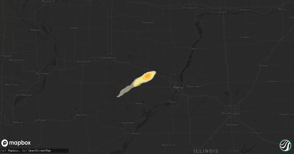 Hail map in Elmwood, IL on June 21, 2014