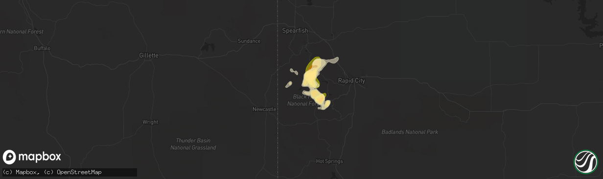 Hail map in Hill City, SD on June 21, 2014