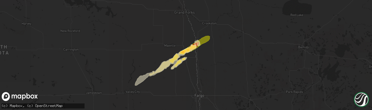 Hail map in Hillsboro, ND on June 21, 2014