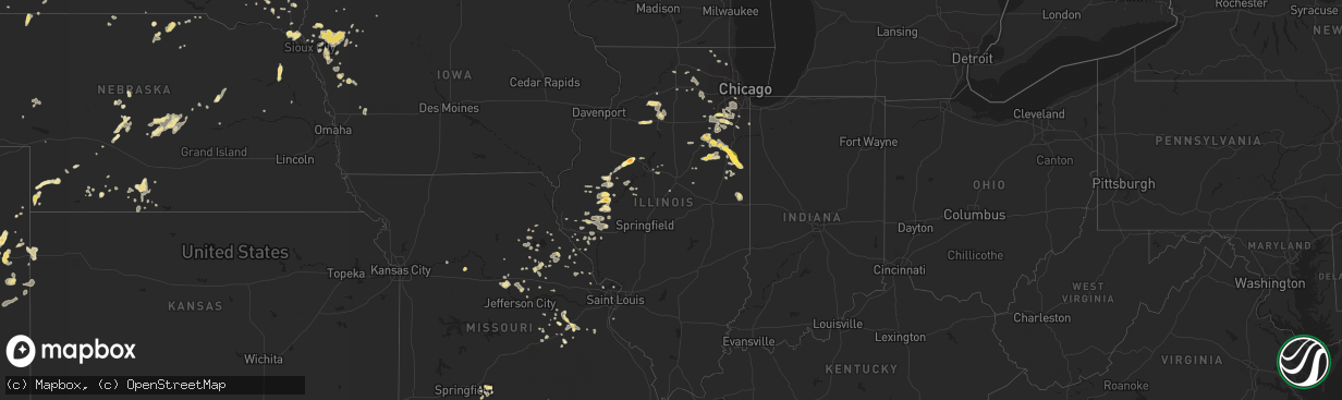 Hail map in Illinois on June 21, 2014