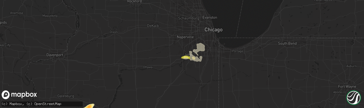 Hail map in Joliet, IL on June 21, 2014