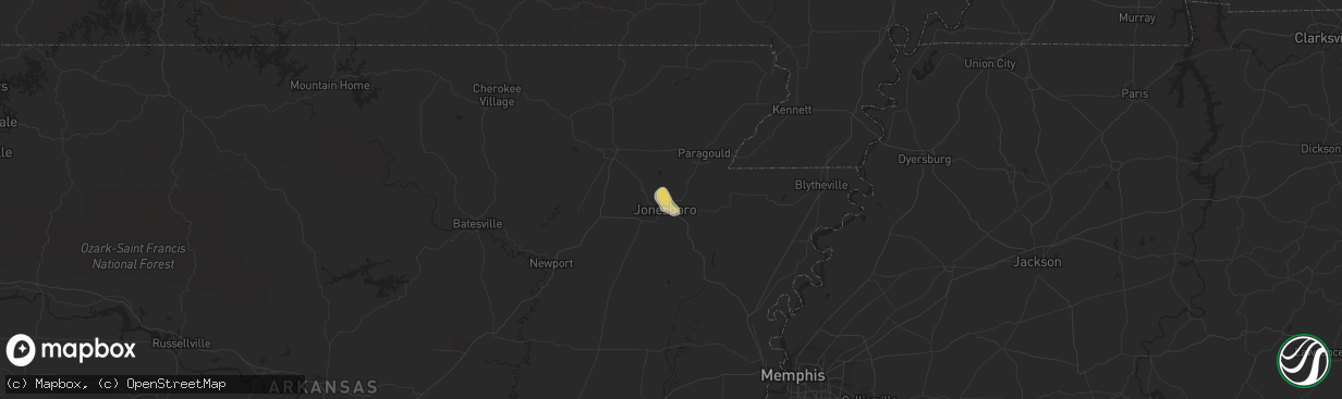 Hail map in Jonesboro, AR on June 21, 2014