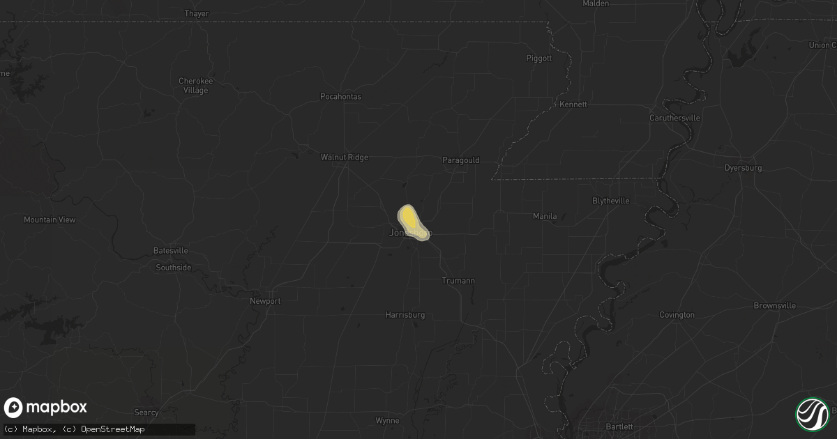 Hail map in Jonesboro, AR on June 21, 2014
