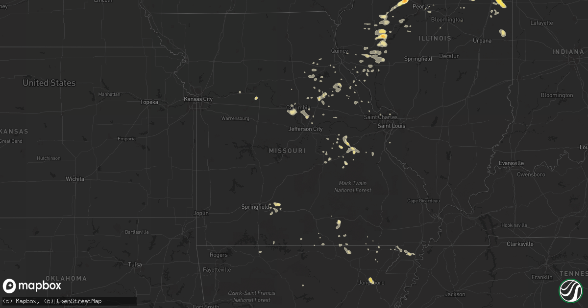 Hail map in Missouri on June 21, 2014