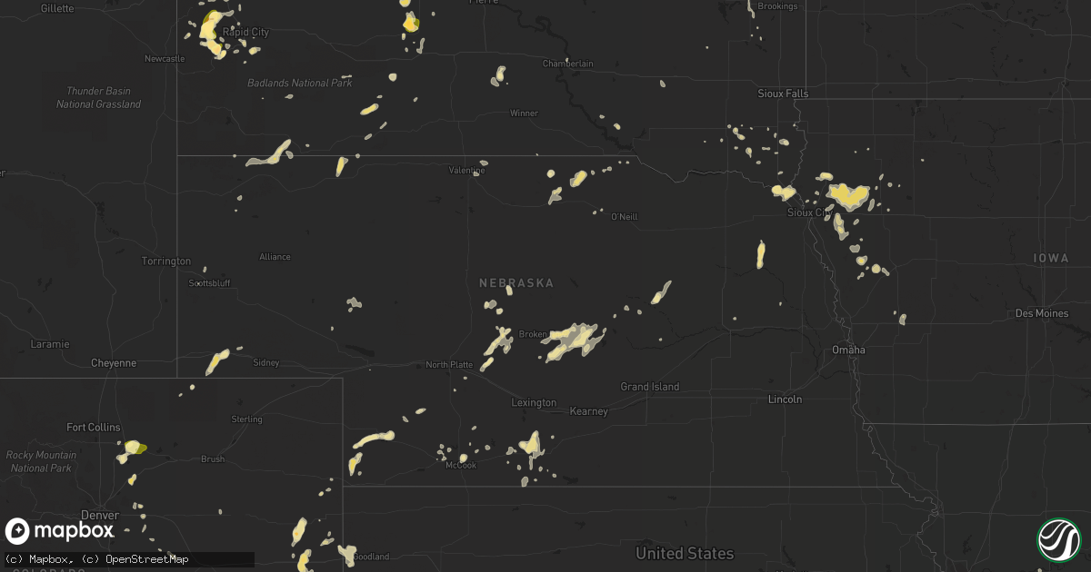 Hail map in Nebraska on June 21, 2014