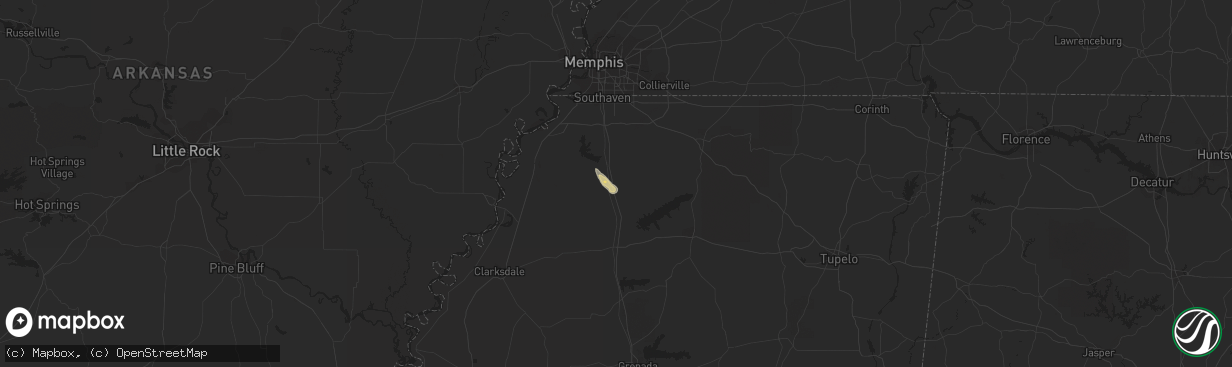 Hail map in Senatobia, MS on June 21, 2014