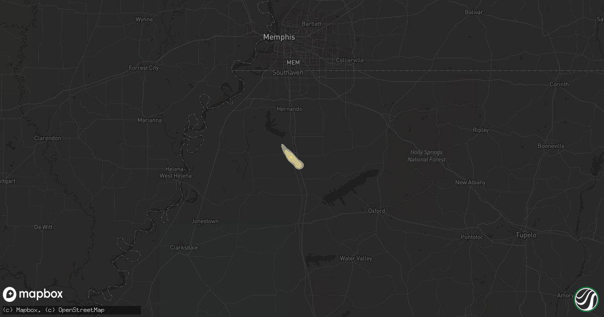Hail map in Senatobia, MS on June 21, 2014