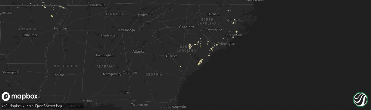 Hail map in South Carolina on June 21, 2014