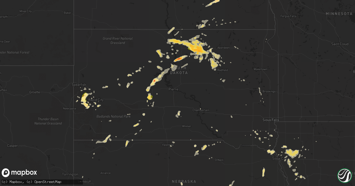 Hail map in South Dakota on June 21, 2014