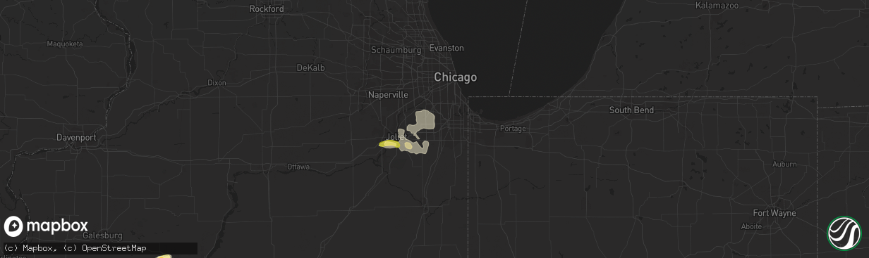 Hail map in Tinley Park, IL on June 21, 2014