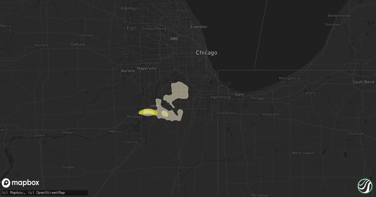 Hail map in Tinley Park, IL on June 21, 2014