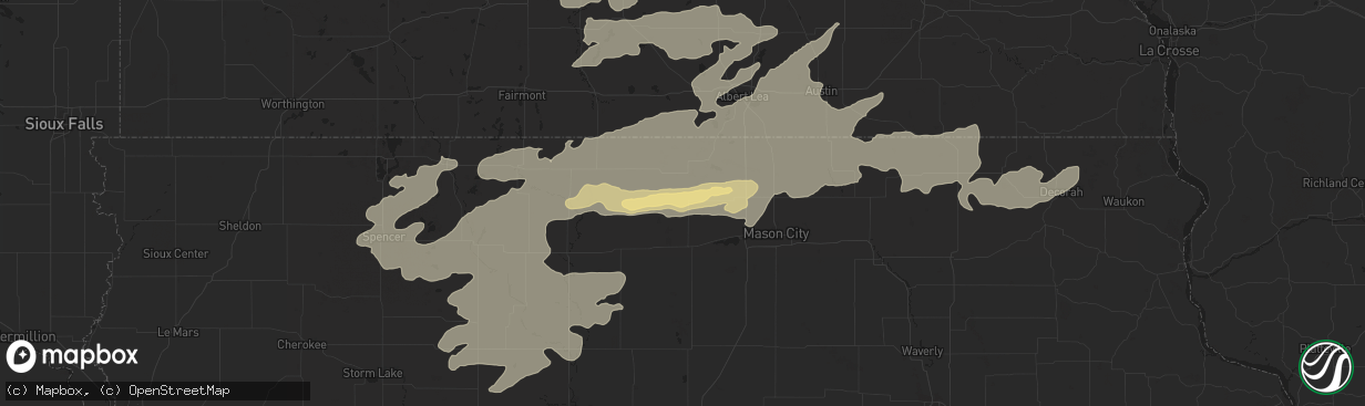 Hail map in Forest City, IA on June 21, 2015