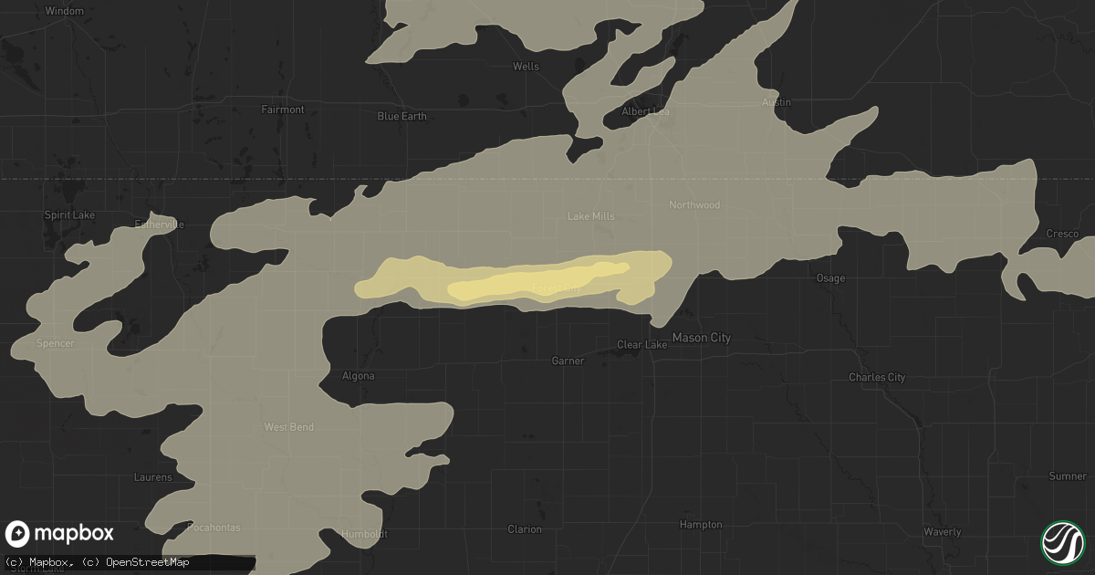 Hail map in Forest City, IA on June 21, 2015