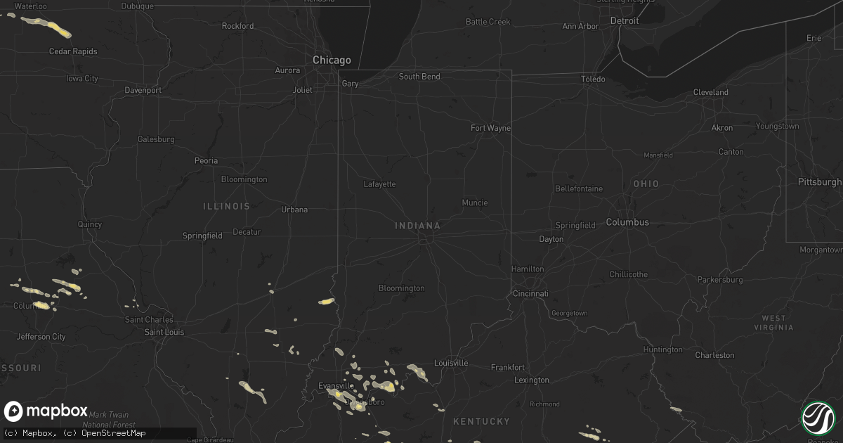 Hail map in Indiana on June 21, 2015