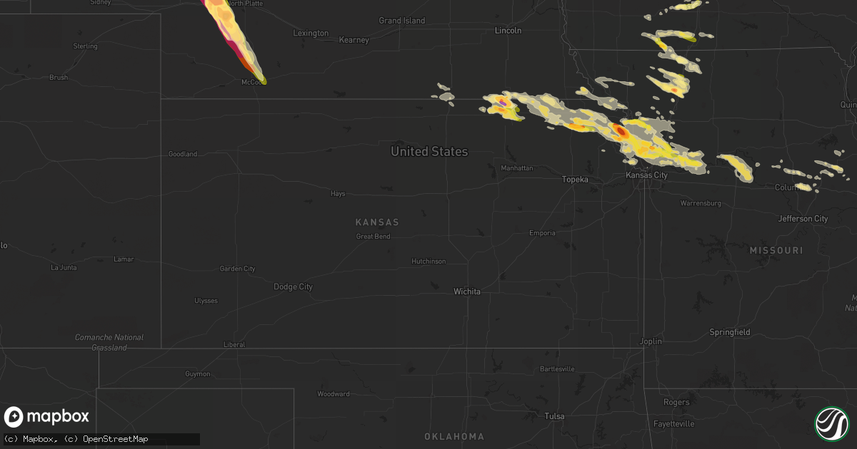Hail map in Kansas on June 21, 2015