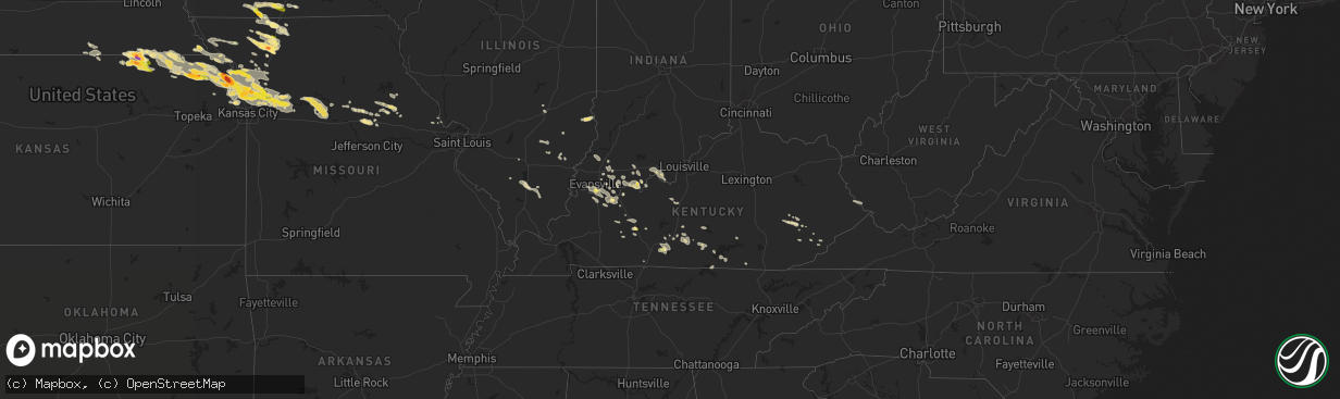 Hail map in Kentucky on June 21, 2015