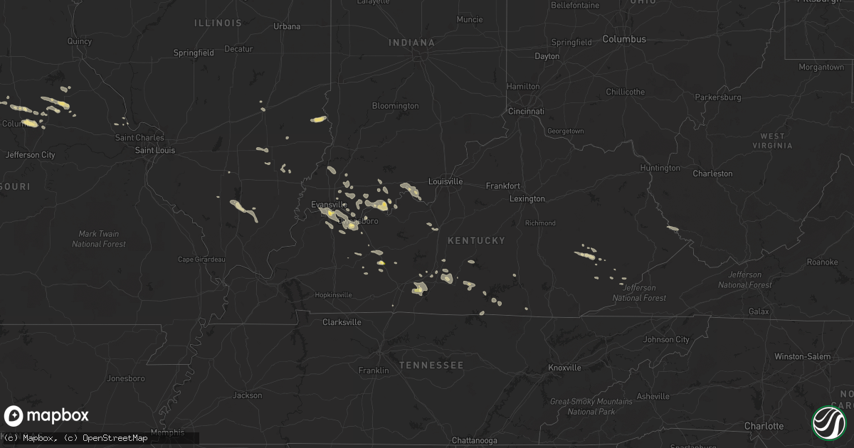 Hail map in Kentucky on June 21, 2015