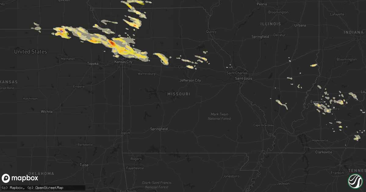 Hail map in Missouri on June 21, 2015