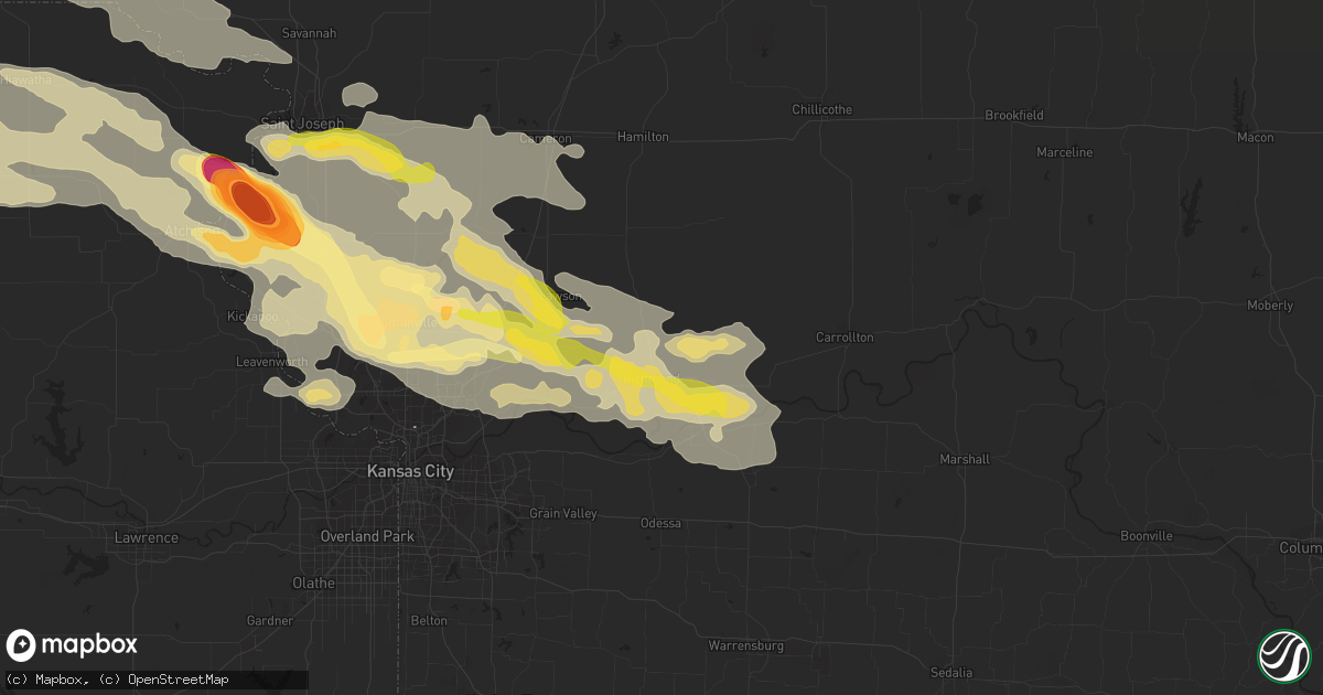 Hail map in Richmond, MO on June 21, 2015