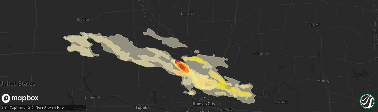 Hail map in Saint Joseph, MO on June 21, 2015