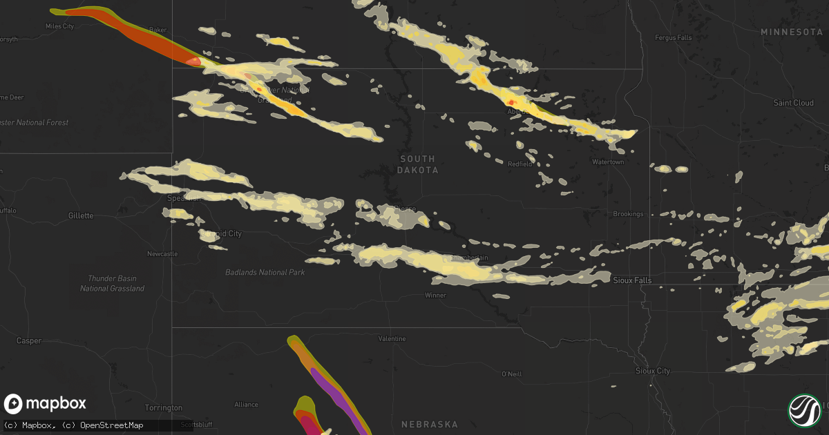 Hail map in South Dakota on June 21, 2015