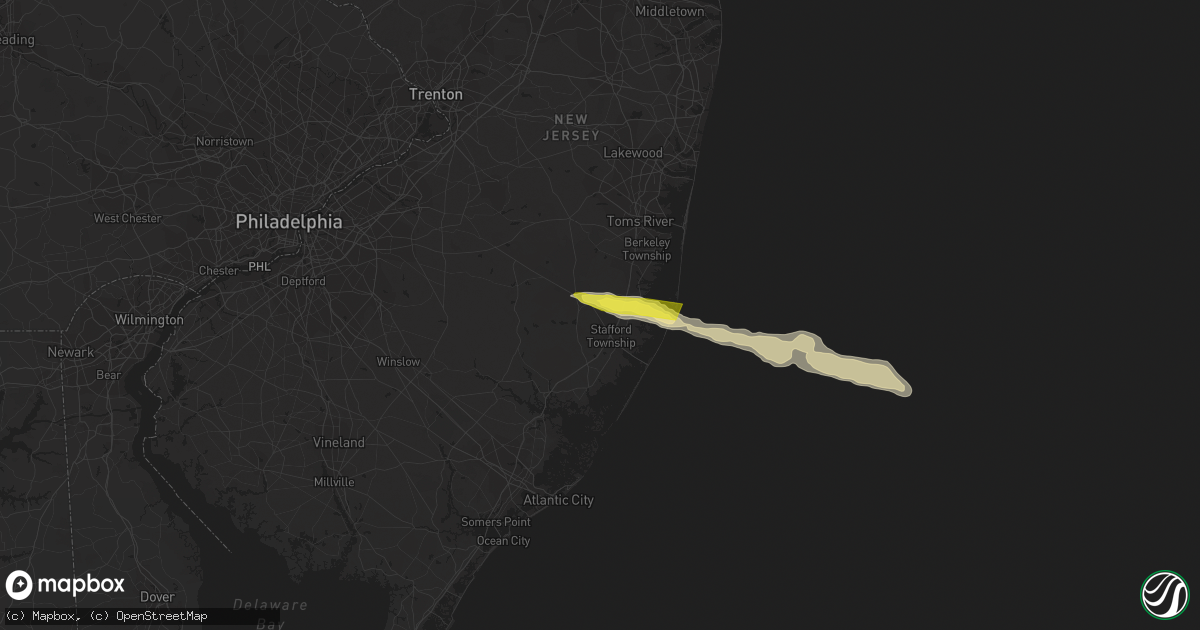 Hail map in Barnegat, NJ on June 21, 2016