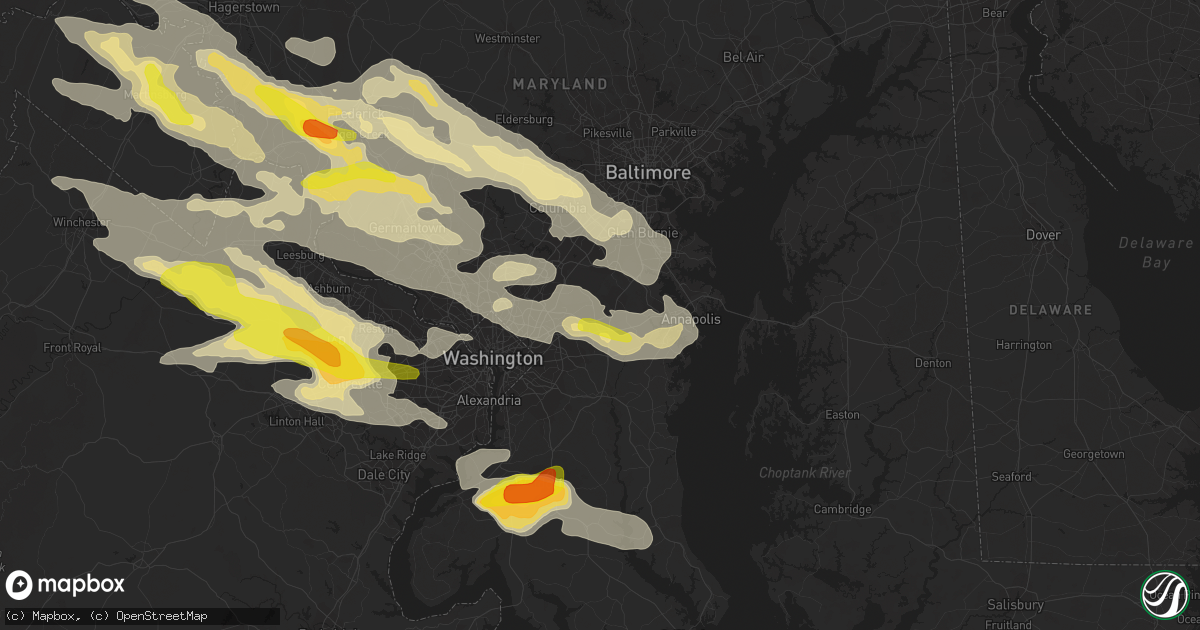 Hail map in Bowie, MD on June 21, 2016