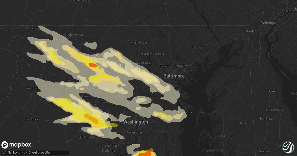 Hail map in Ellicott City, MD on June 21, 2016