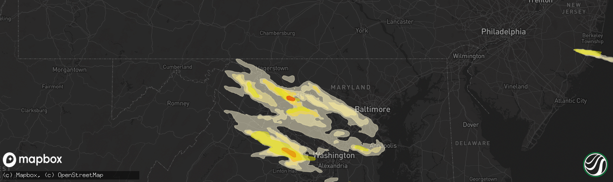 Hail map in Frederick, MD on June 21, 2016