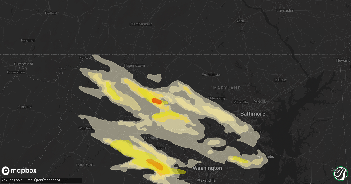 Hail map in Frederick, MD on June 21, 2016