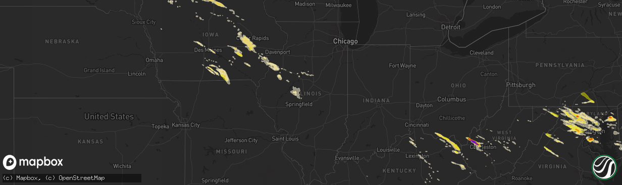 Hail map in Illinois on June 21, 2016