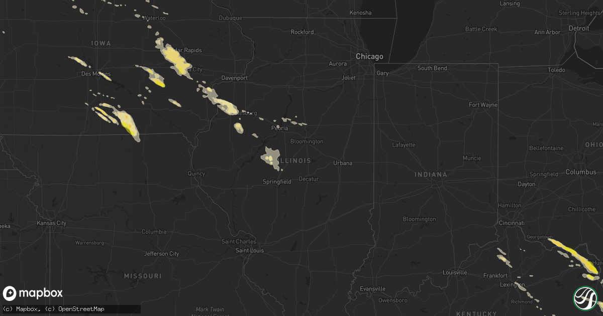 Hail map in Illinois on June 21, 2016