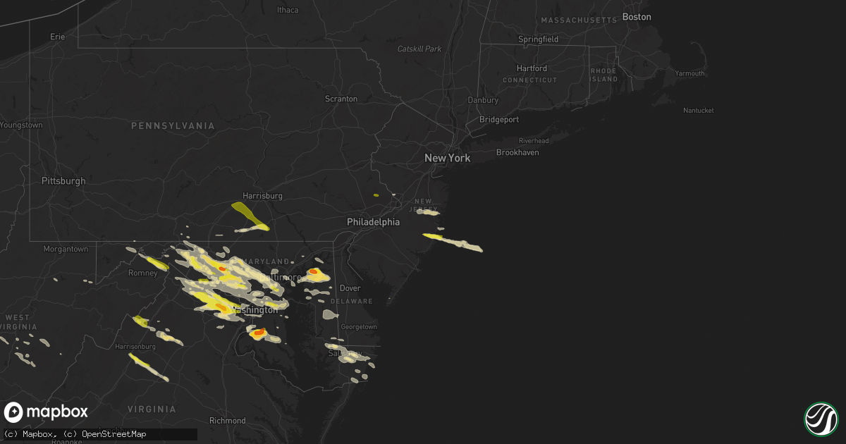 Hail map in New Jersey on June 21, 2016
