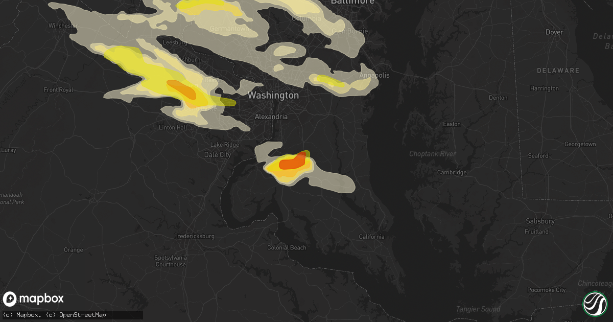 Hail map in Waldorf, MD on June 21, 2016