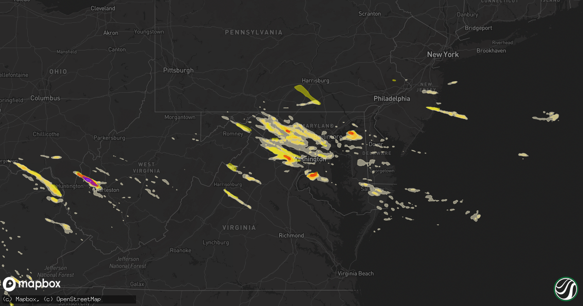 Hail map on June 21, 2016