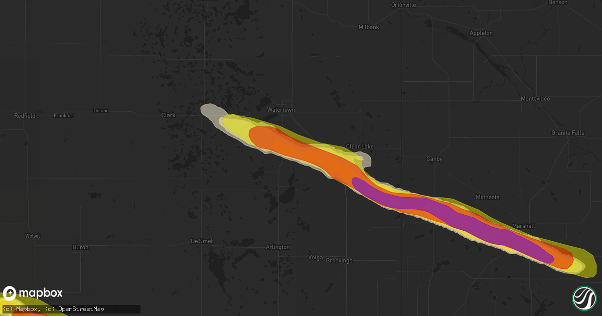 Hail map in Castlewood, SD on June 21, 2017