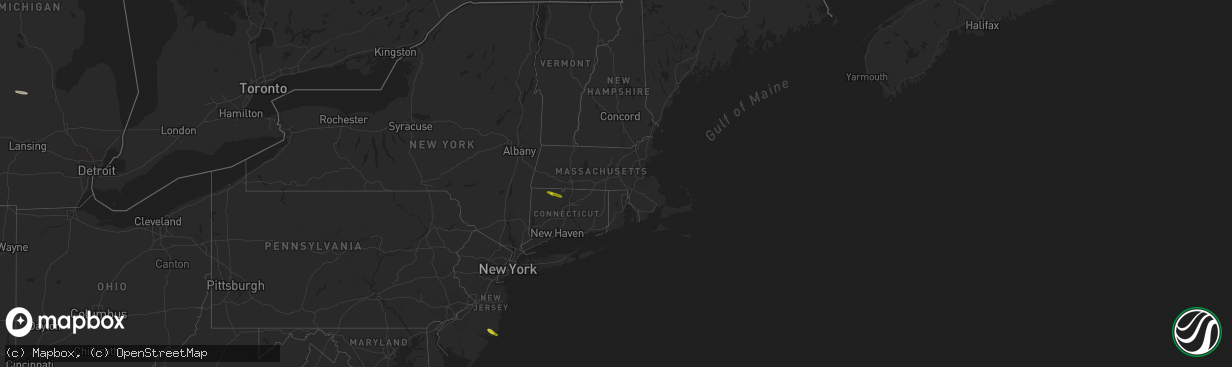 Hail map in Connecticut on June 21, 2017